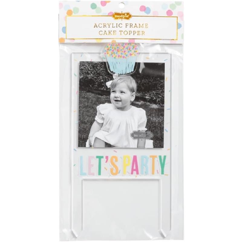 Mud Pie Lets Party Frame Cake Topper Image 3