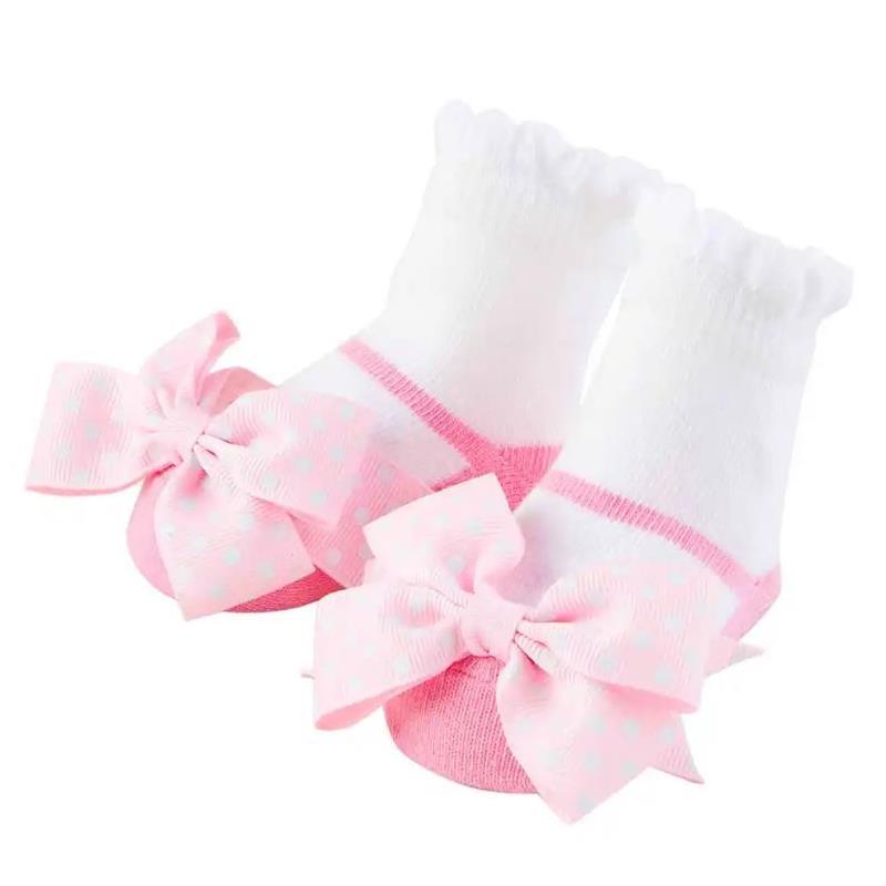 Mud Pie - Pink Bow Mary Jane Baby Socks, 0/12M Image 1