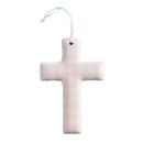 Mud Pie Pink Checkerboard Ceramic Crosses Image 1