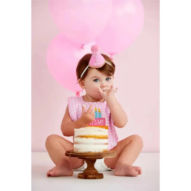 Mud Pie - Pink Gingham Cake Smash Set Image 2