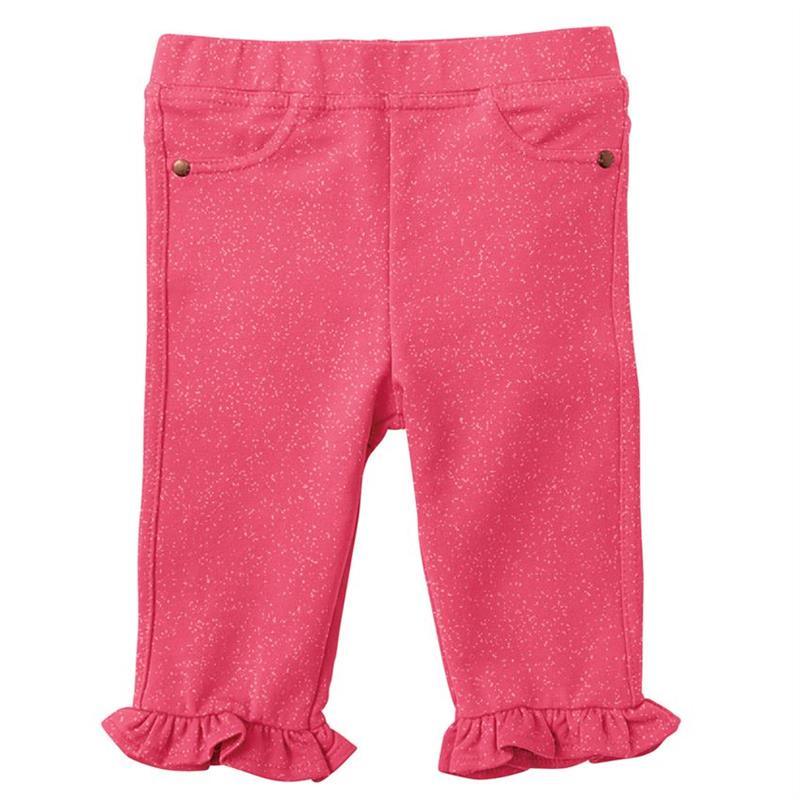 Mud Pie Pink Glitter French Terry Ruffle Capris Image 1