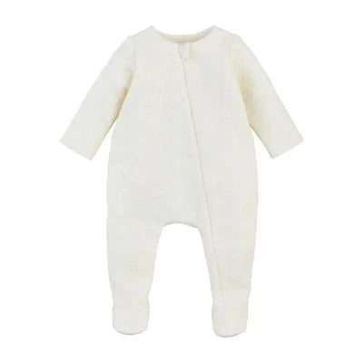 Mud Pie - Quilted Heart Sleeper, Ivory, 0-3 Months Image 1