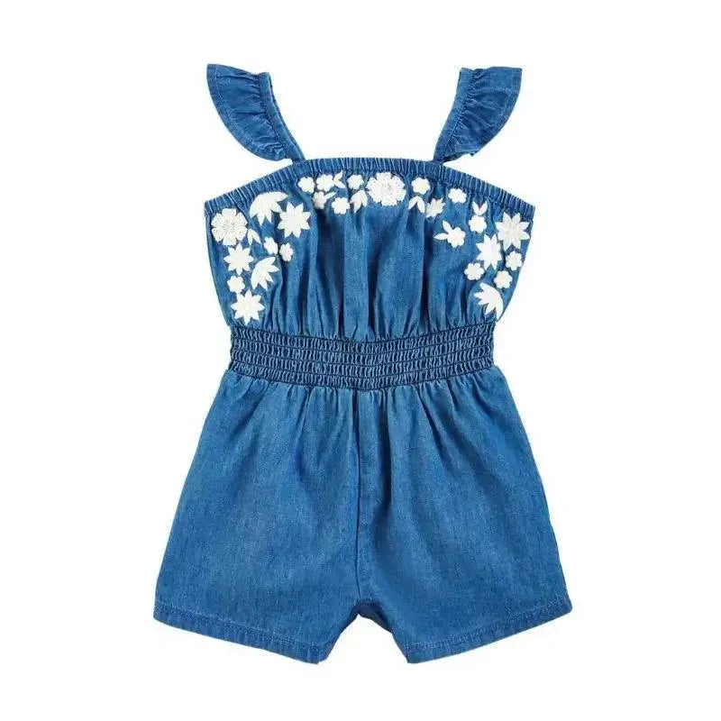 Mud Pie - Toddler Embroidered Denim Romper Image 1