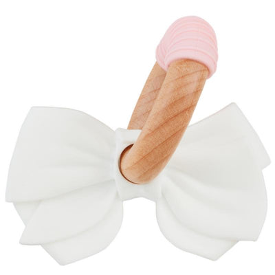 Mud Pie - White Bow Teething Ring Image 1