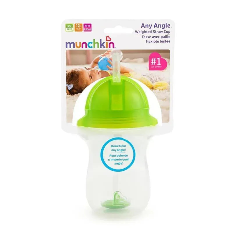 Munchkin - 10Oz Any Angle Weighted Straw Cup, Green Image 5