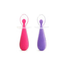 Munchkin Gentle Scoop Silicone Training Spoons, 2-Pack, Assorted Colors (Blue & Green or Pink & Purple) Image 2