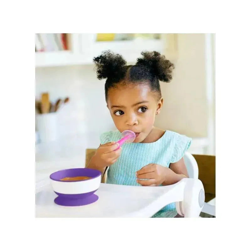 Munchkin Gentle Scoop Silicone Training Spoons, 2-Pack, Assorted Colors (Blue & Green or Pink & Purple) Image 4