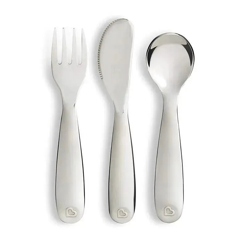 Munchkin Polish Stainless Steel Toddler Fork, Knife and Spoon Set Image 2