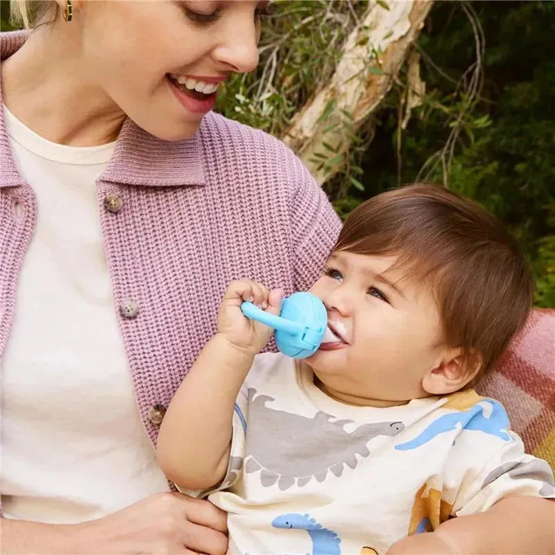 Munchkin - Silicone Baby Food Feeder for Solids and Purees, 2 Pack, Blue/Mint Image 7