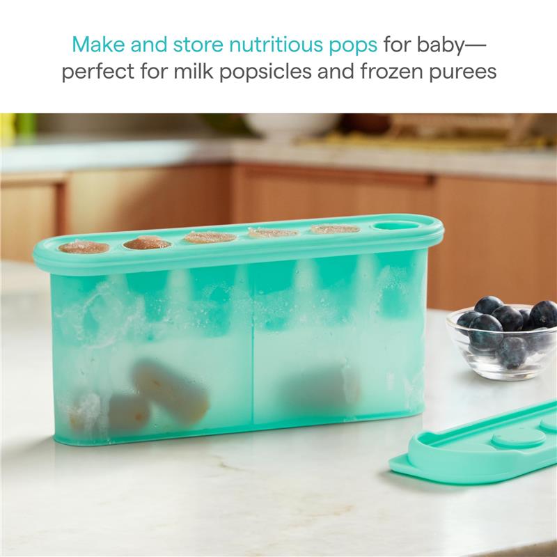 Munchkin Silicone Baby Food Freezer Tray with Lid, Mint Image 2