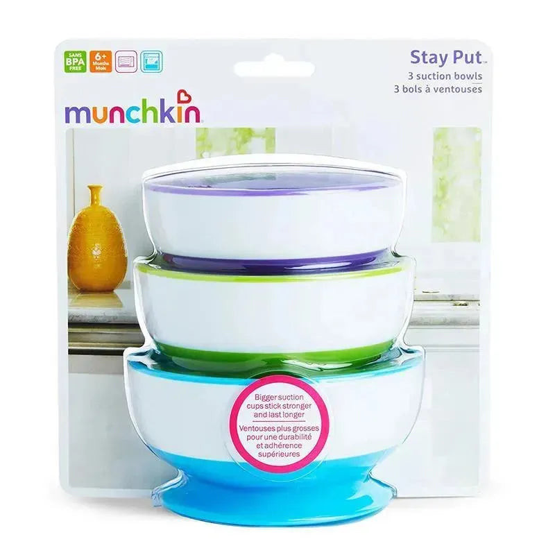 Munchkin Stay Put Suction Bowls, Assorted Colors, 3-Pack Image 8