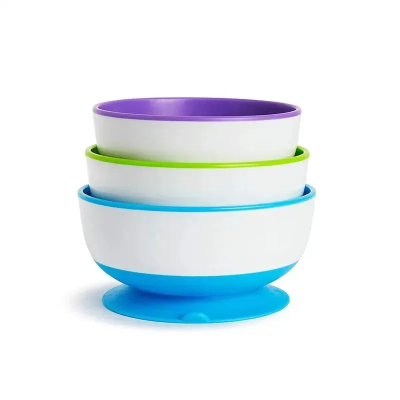 Munchkin Stay Put Suction Bowls, Assorted Colors, 3-Pack Image 2