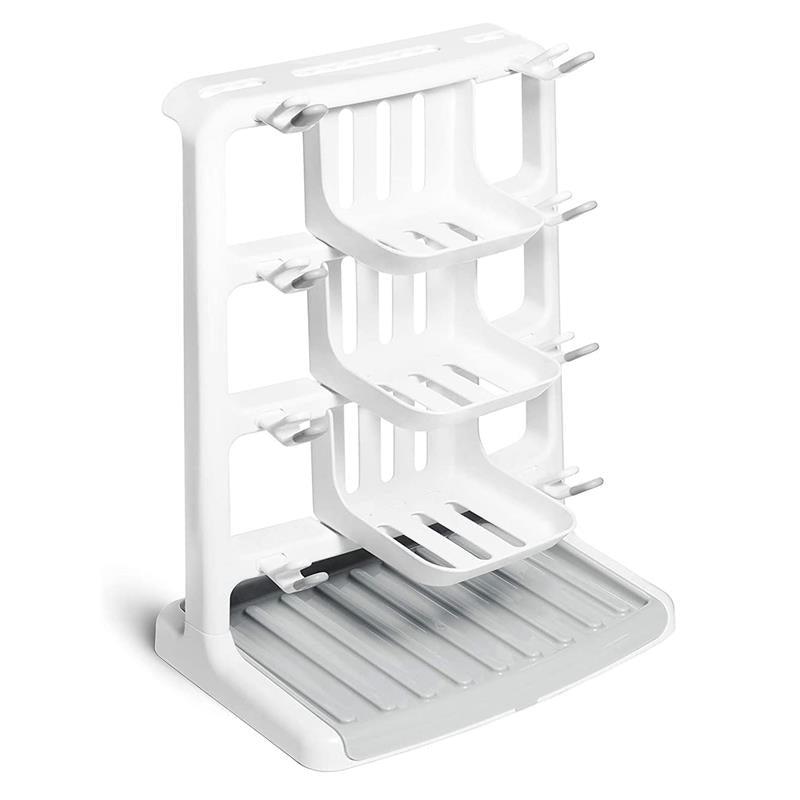 Munchkin - Tidy Dry Space Saving Vertical Bottle Drying Rack for Baby Bottles and Accessories, White  Image 1