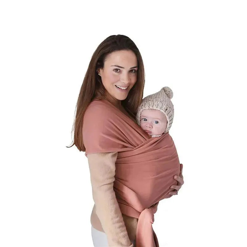 Mushie - 100% Organic Cotton Baby Wrap Carrier, Cedar Image 1