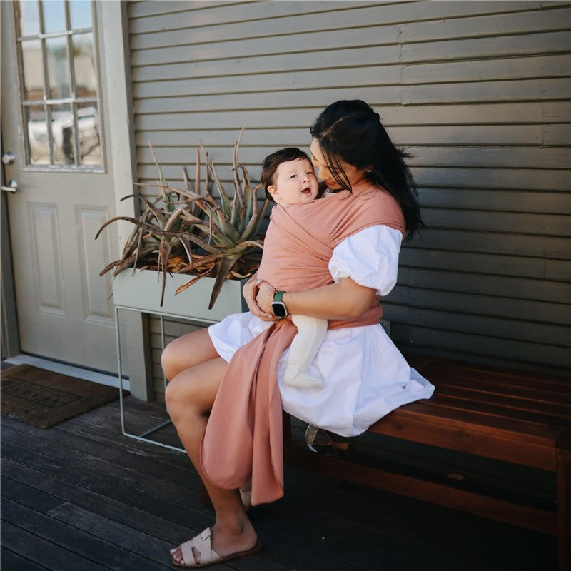 Mushie 100% Organic Cotton Baby Wrap Carrier - Cedar Image 3
