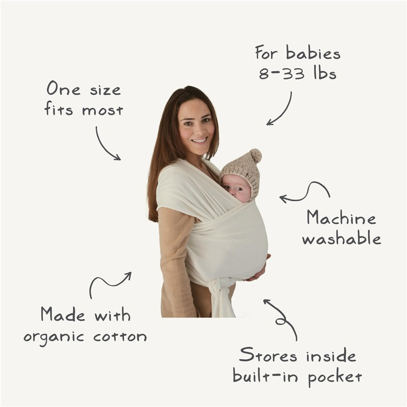 Mushie 100% Organic Cotton Baby Wrap Carrier - Cedar Image 8