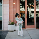 Mushie 100% Organic Cotton Baby Wrap Carrier - Roman Green Image 3