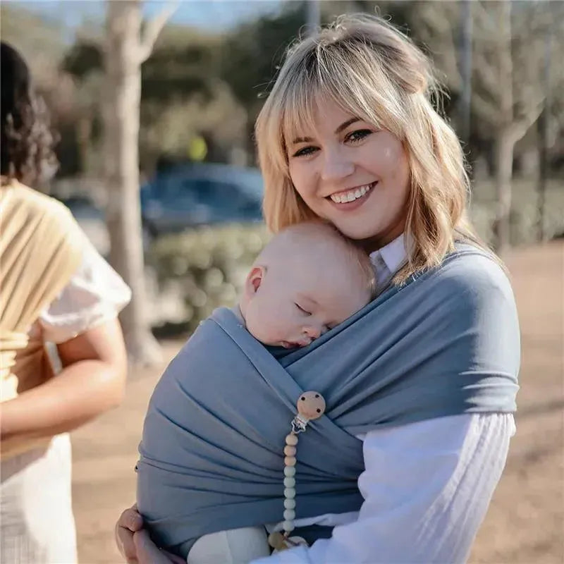 Mushie - 100% Organic Cotton Baby Wrap Carrier, Tradewinds Image 4