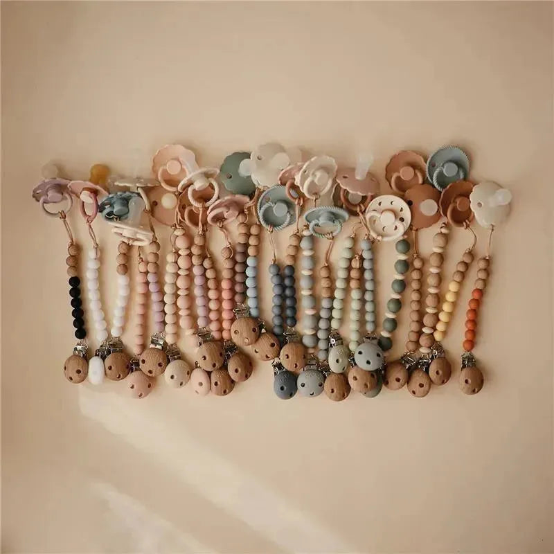 Mushie - 100% Silicone Baby Pacifier Clip BPA Free, Eva Ash Image 5