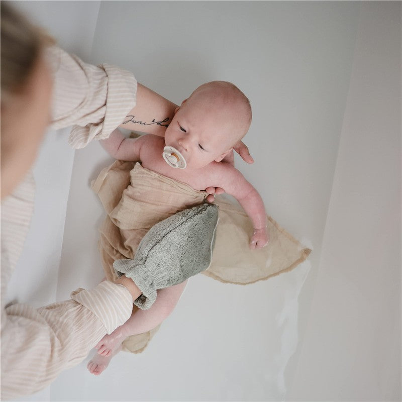 Mushie - 2Pk Baby Bath Mitt, Baby Blue Image 4