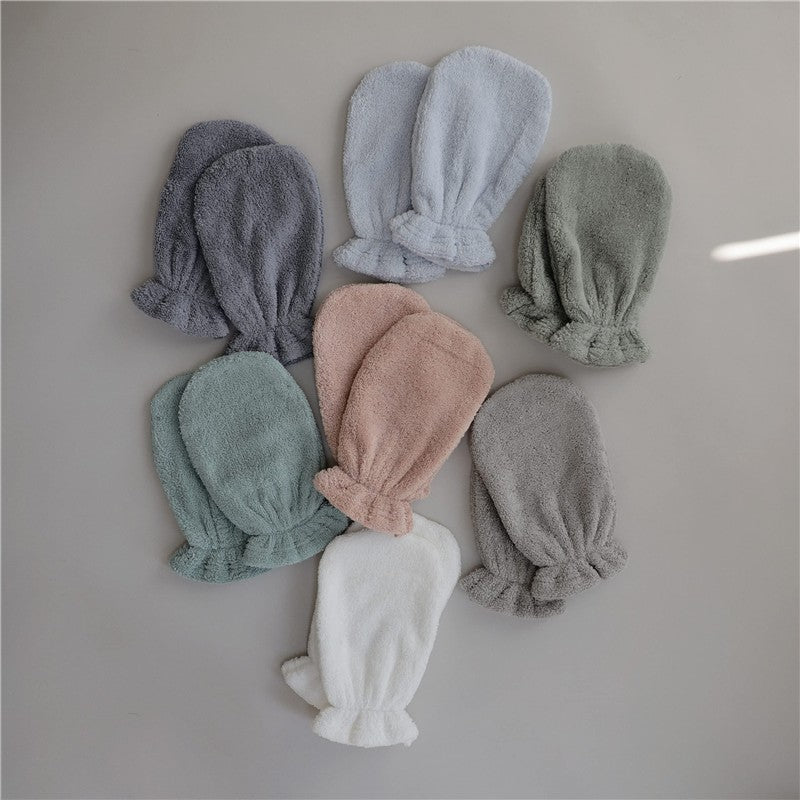Mushie Organic Cotton Bath Mitts 2-Pack - Blush Image 3