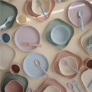 Mushie Silicone Round Plate Dinnerware Set 2 Pack - Powder Blue Image 7