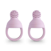 Mushie - 2Pk Silicone Baby Fresh Fruit & Food Feeder Pacifier, Soft Lilac Image 1