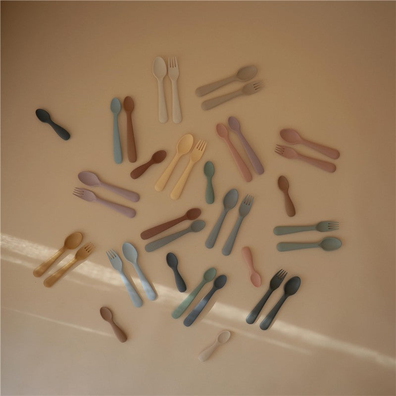 Mushie Silicone Feeding Spoons 2 Pack - Blush & Shifting Sand Image 7