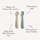 Mushie Silicone Feeding Spoons 2 Pack - Blush & Shifting Sand Image 8