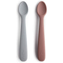 Mushie - 2Pk Silicone Feeding Spoons, Stone/Cloudy Mauve Image 1