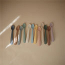 Mushie Silicone Feeding Spoons 2 Pack - Stone & Cloudy Mauve Image 6