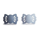 Mushie - 2Pk Slate/Powder Blue Lucky Symmetrical Silicone Pacifier, 0/6M Image 1