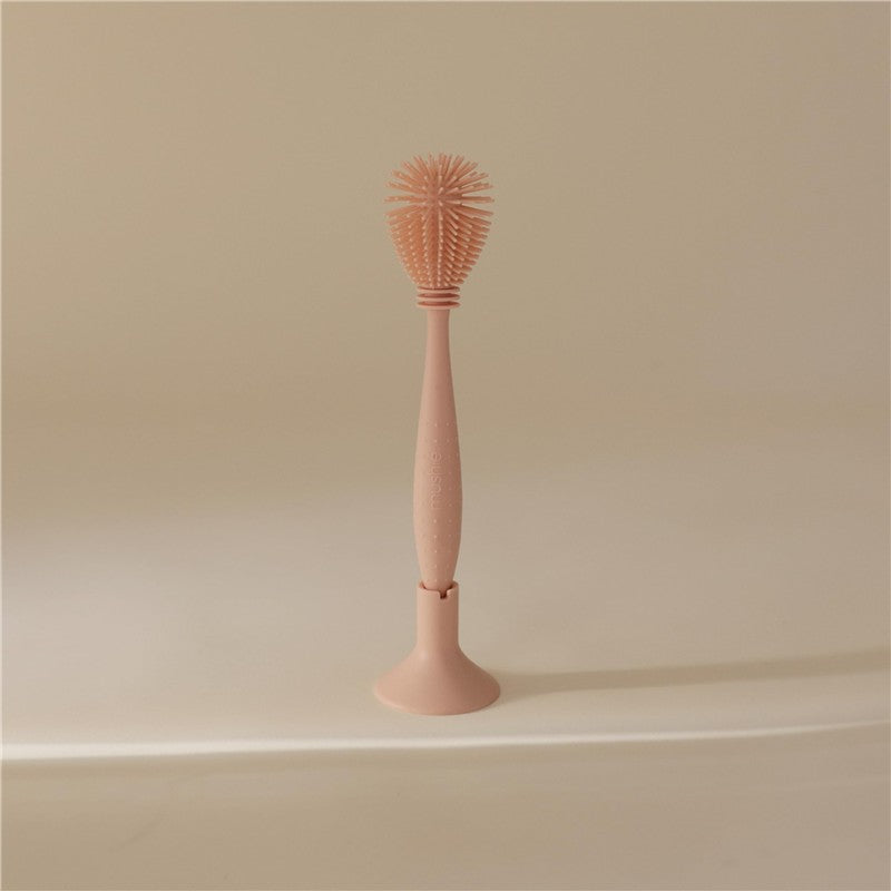 Mushie Silicone Baby Bottle Brush - Blush Image 3