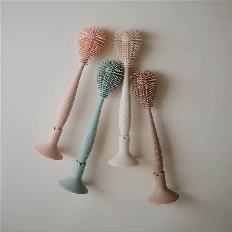 Mushie Silicone Baby Bottle Brush - Blush Image 4
