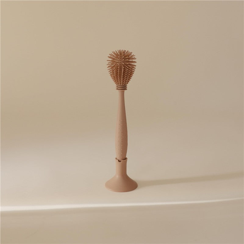 Mushie Silicone Baby Bottle Brush - Natural Image 2