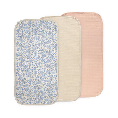 Mushie Changing Pad Liners - 3 Pack - Blue Flowers Combo Image 1