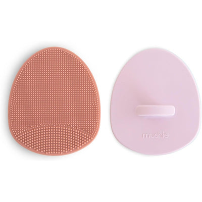 Mushie Cradle Cap Brush - 2 Pack - Rose/Soft Lilac Image 1