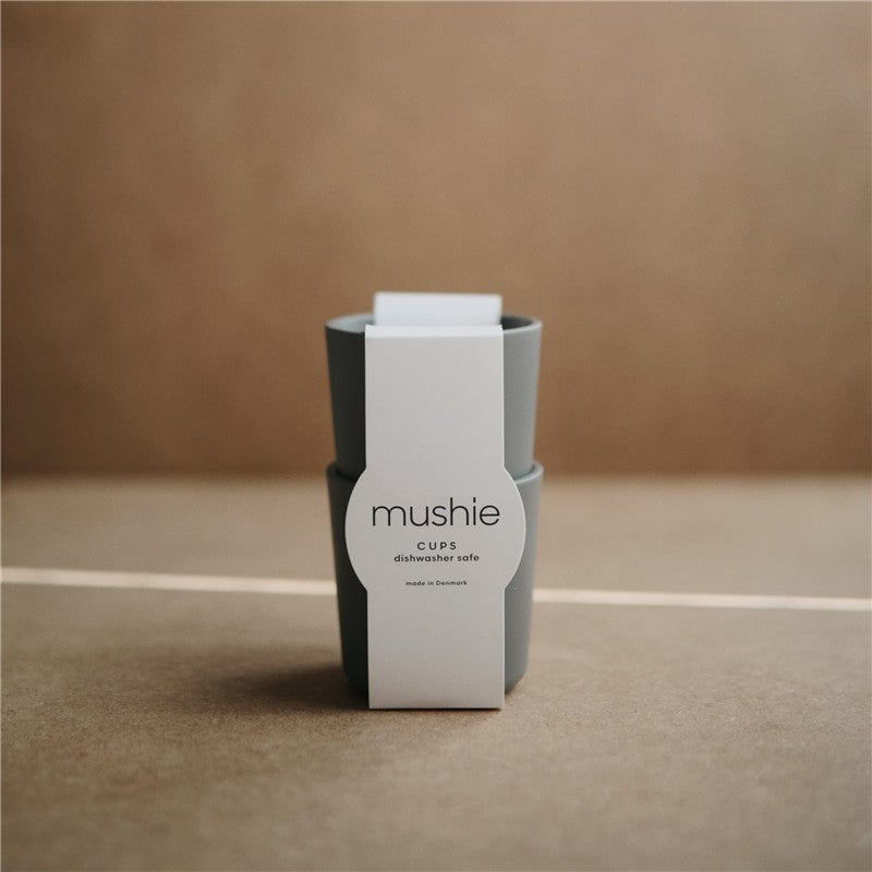 Mushie Silicone Dinnerware Cup Set 2 Pack - Smoke Image 2