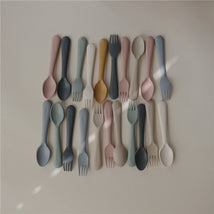 Mushie Silicone Dinnerware Fork & Spoon Set - Sage Image 2