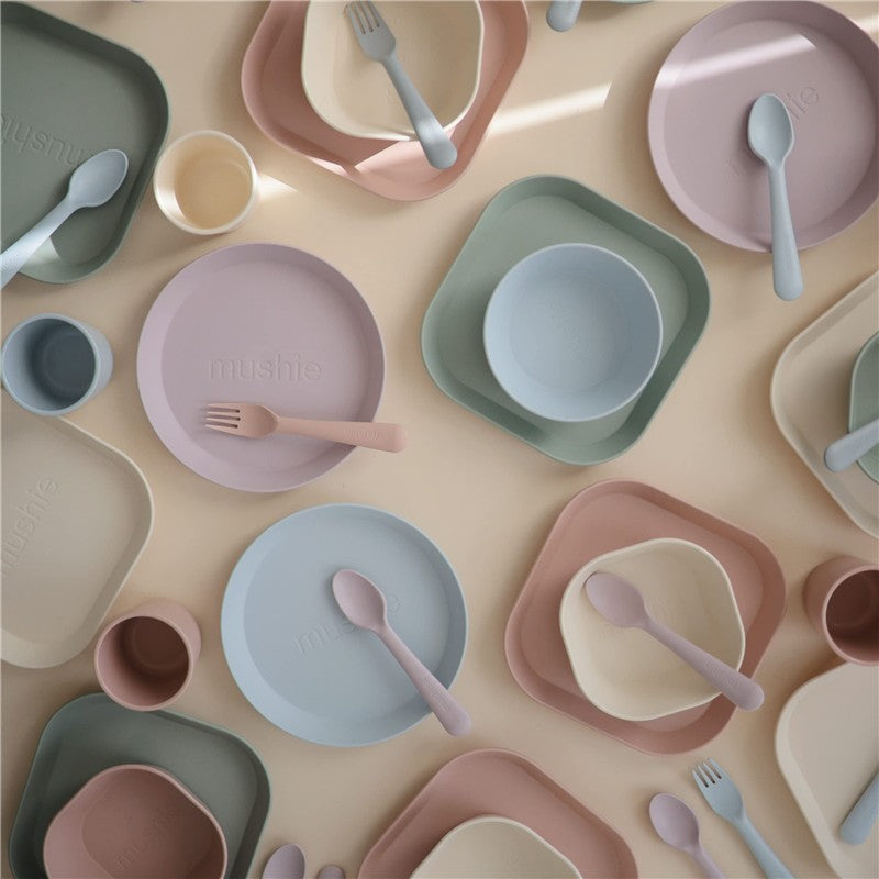 Mushie Silicone Dinnerware Fork & Spoon Set - Sage Image 7