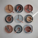 Mushie Silicone Dinnerware Fork & Spoon Set - Smoke Image 6