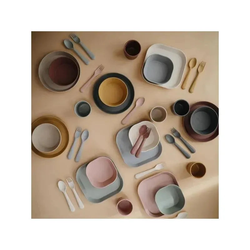 Mushie - Dinnerware Fork And Spoon Set (Smoke) Image 4