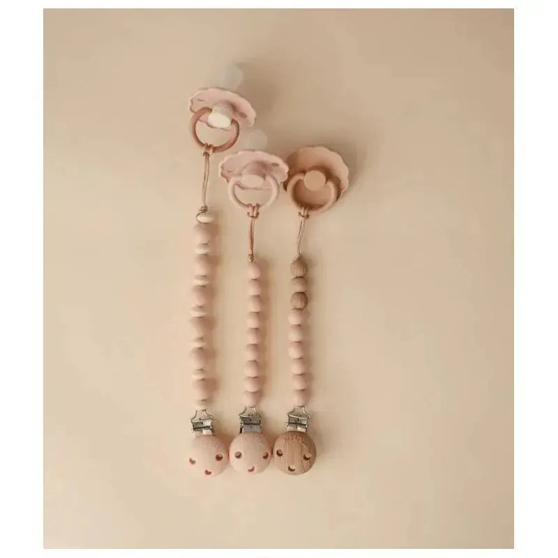 Mushie - Eva Silicone Pacifier Clip, Blush Image 3