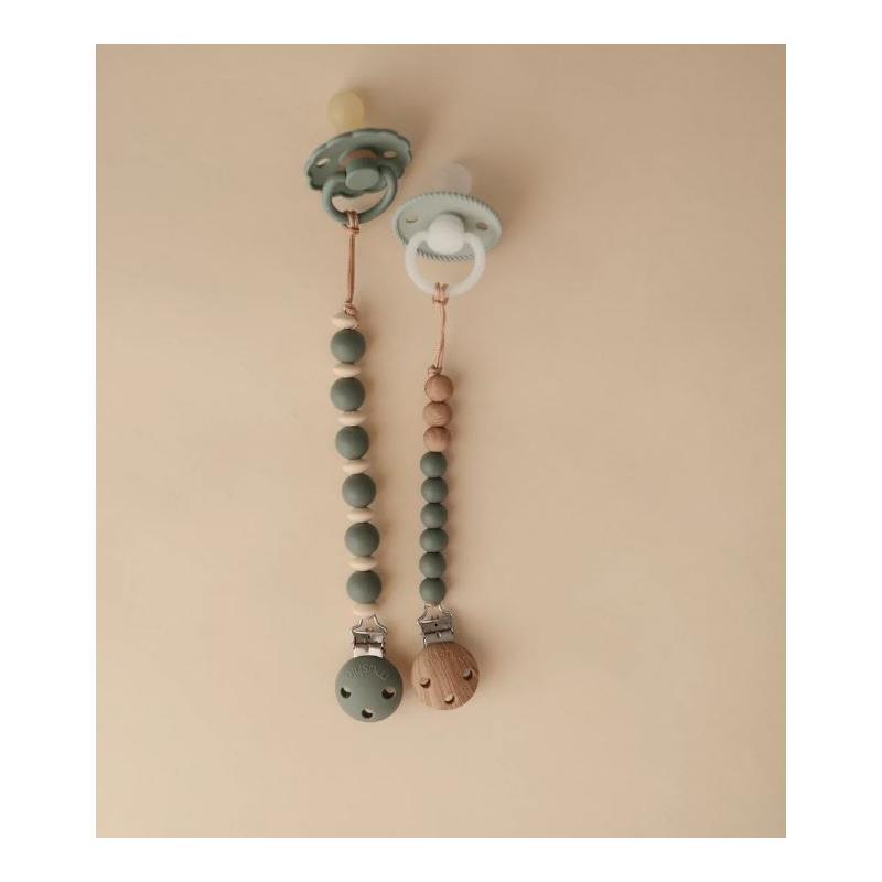 Mushie - Eva Silicone Pacifier Clip, Dried Thyme Image 3
