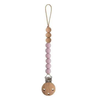 Mushie - Eva Silicone Pacifier Clip, Mauve Image 1