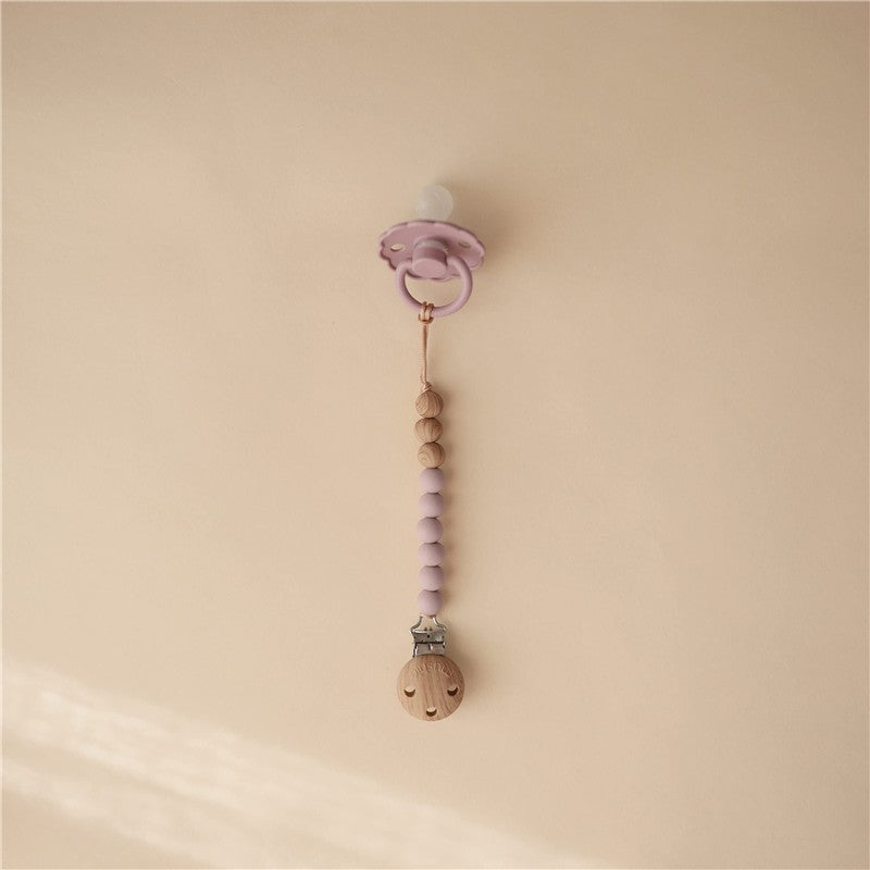 Mushie Eva Pacifier Clip - Mauve Image 2