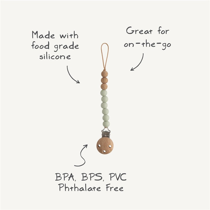Mushie Eva Pacifier Clip - Mauve Image 8