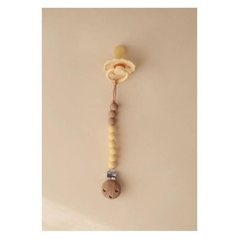 Mushie - Eva Silicone Pacifier Clip, Muted Yellow Image 3