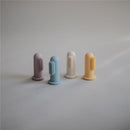 Mushie Baby Finger Toothbrush, Powder Blue/Daffodil Image 6