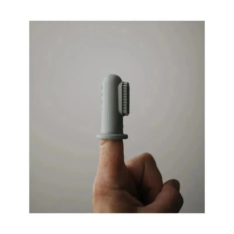 Mushie - Finger Toothbrush (Shifting Sands/ Cambridge Blue) Image 2